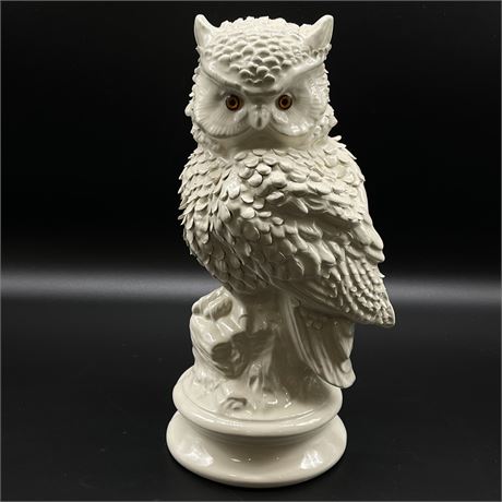 Holland Mold Glazed Ceramic Owl Signed by Naomi
