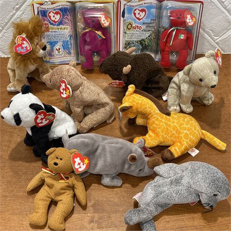 (11) Animal TY Beanie Babies