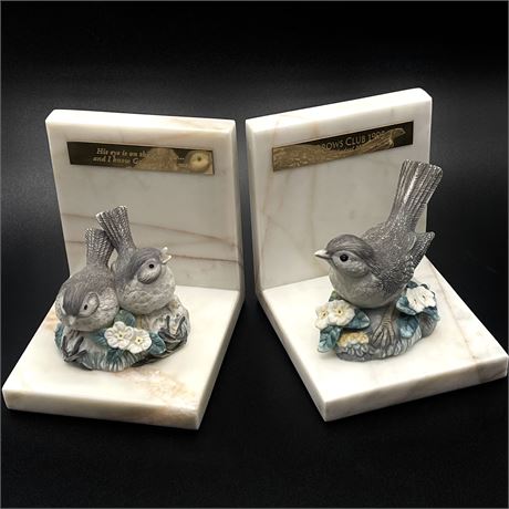 Robert Schuller Sparrows Club 1995 Crystal Cathedral Ministers Marble Bookends