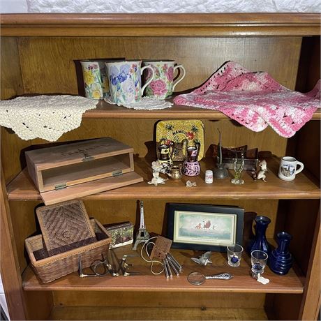Shelf Clean-out of Miscellaneous Collectibles, Trinkets and More
