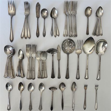 Silver Plated Community & Standard Flatware Set w/ Misc. Community Flatware