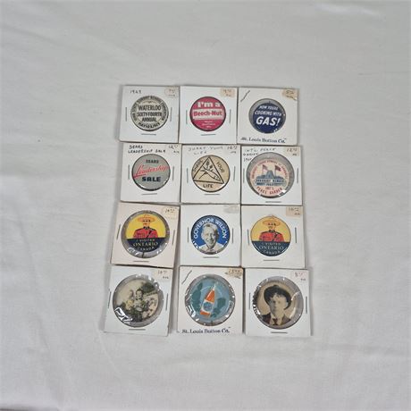 Vtg Celluloid Pinback Button Lot 1929–1940s