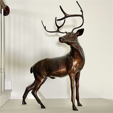LARGE Bronze Finish Plated Aluminum Stag Sculpture