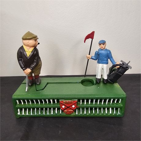 Cast Iron Golfer Bank