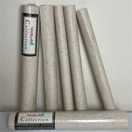 6 Rolls of "Yvette" Venilia Collection Prepasted Solid Vinyl Wallcovering