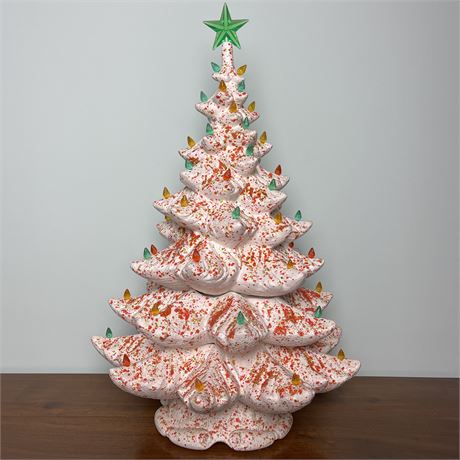 Handcrafted Vintage Ceramic Light-Up Christmas Tree