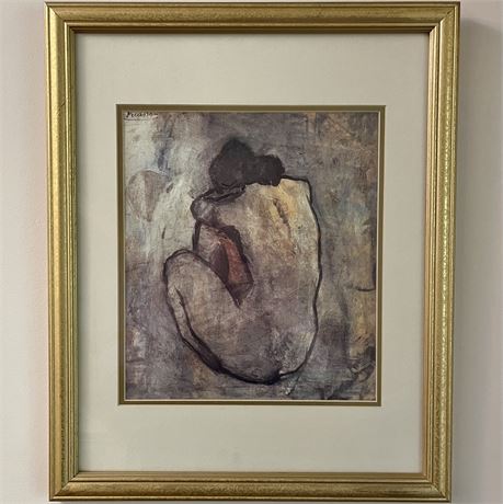 Signed Pablo Picasso "Blue Nude" Framed Art Print