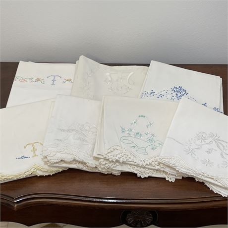 Vintage Embroidered Standard Size Pillowcase Sets