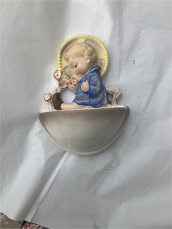 M.I. Hummel holy water font "Child with Flowers"