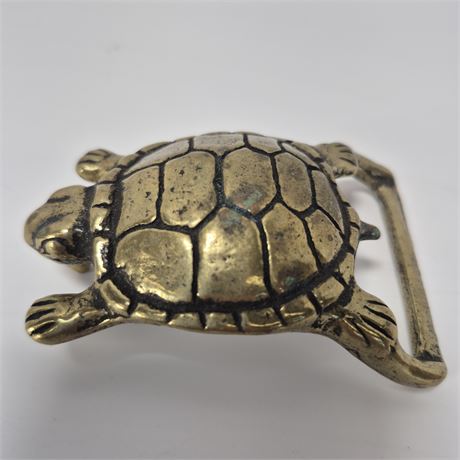 Solid Brass Turtle Belt Buckle