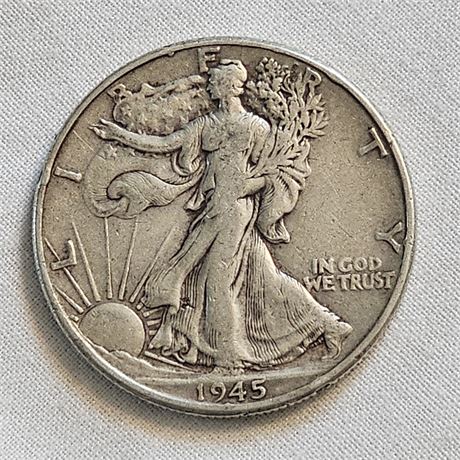 1945 Walking Liberty Half Dollar Silver