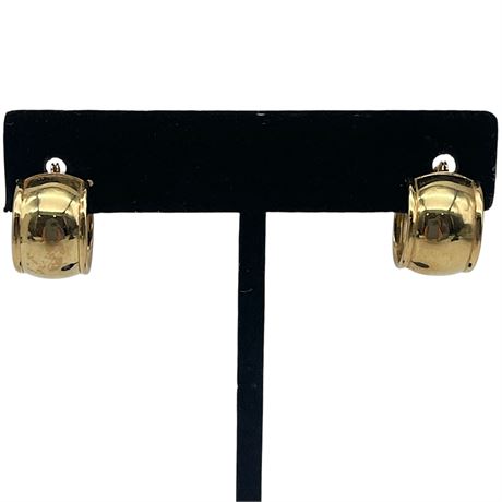 14K Yellow Gold JCM Hoop Earrings