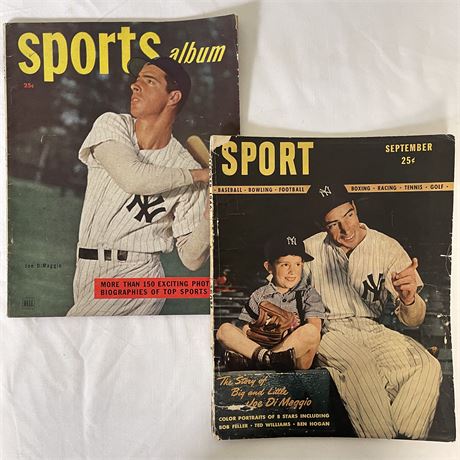 Joe DiMaggio Featured 1946 Sport and 1948 Sports Album Magazines