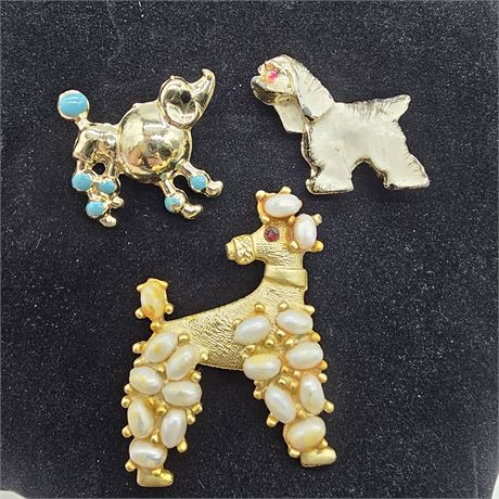 Vintage Dog Pins (3)