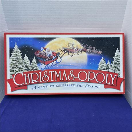 Christmas-Opoly Board Game~ Open Box, Never Used- Pieces are Still Sealed