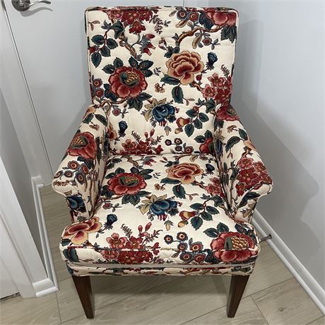Vintage Floral Upholstered Arm Chair