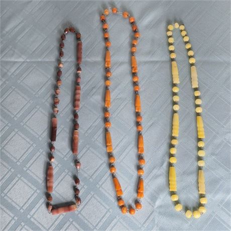 3 Gemstone Bead Necklaces