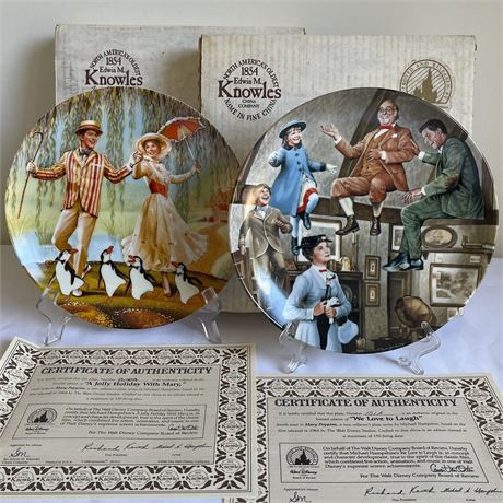 Knowles Walt Disney "Mary Poppins" Plates 3 and 4 w/ Boxes & Paperwork