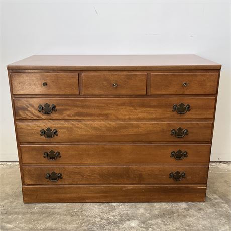 Vintage Ethan Allen Solid Maple 3 Drawer Lowboy Dresser