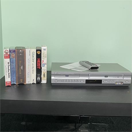 Samsung Dual VHS / DVD Player with VHS Tapes
