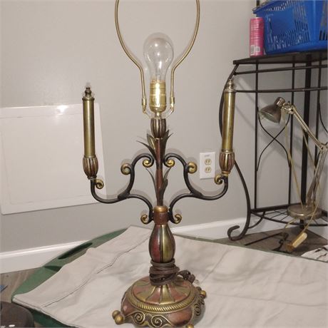 antique bouillotte lamp pair