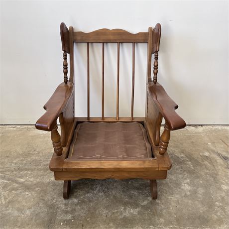 Vintage High Back Platform Wood Rocker Chair