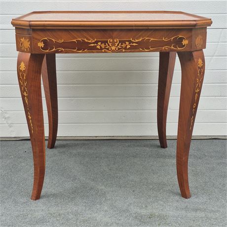 Italian Marquetry Inlay Game Table 1960