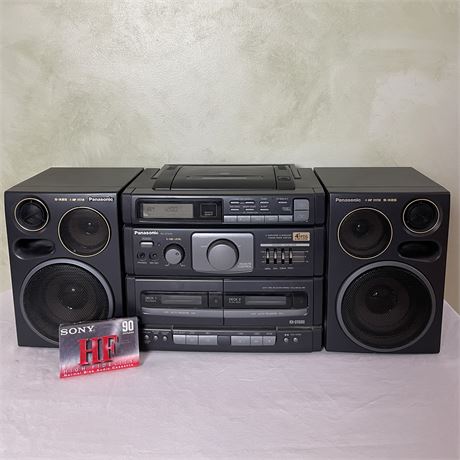 Vintage Panasonic Boombox / Stereo CD Cassette Player