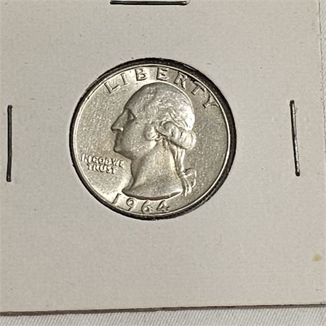 Silver 1964 Washington Quarter.
