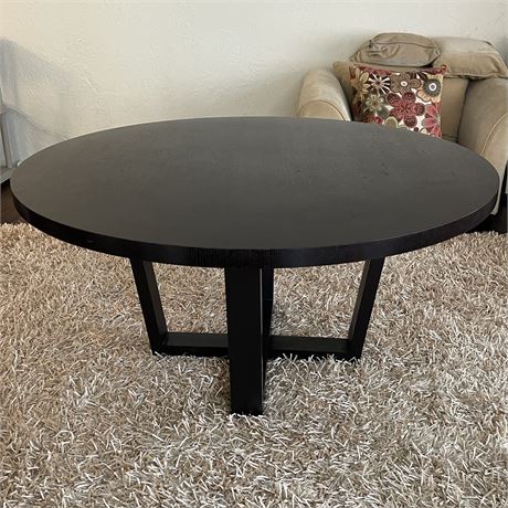 Round Solid Black Dining Table