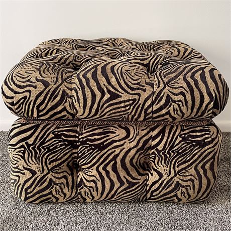 Compositions Tufted Tiger Print Storage Ottoman