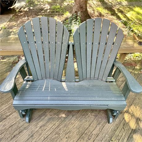 Dual Fan Back Patio Glider