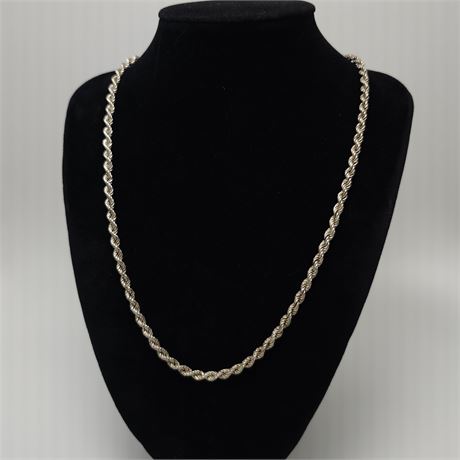 925 Sterling Silver 19" Rope Chain