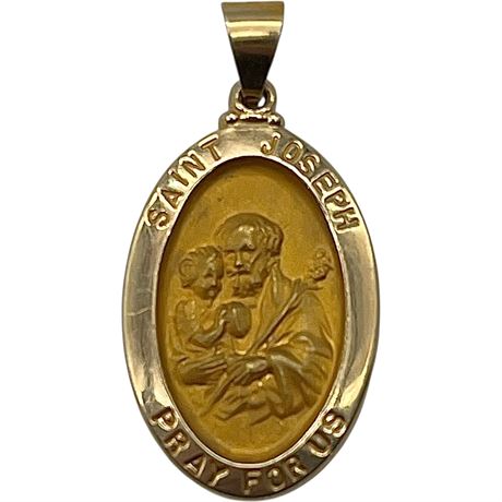 14K Yellow Gold Saint Joseph Pendant