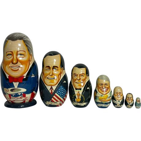 Vtg American President 7pc Russian Nesting Dolls