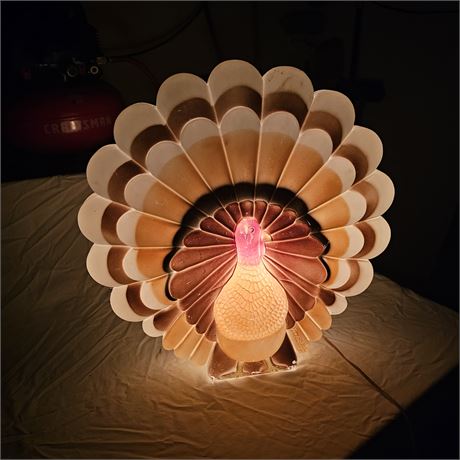 Vintage Thanksgiving Turkey Don Featherstone Union Products Lights Up BLOW MOLD