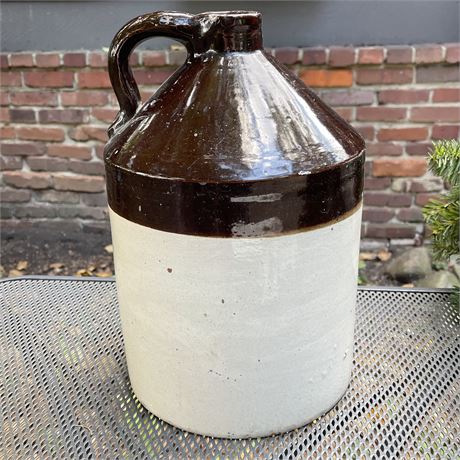 Vtg Two Toned Stoneware Jug