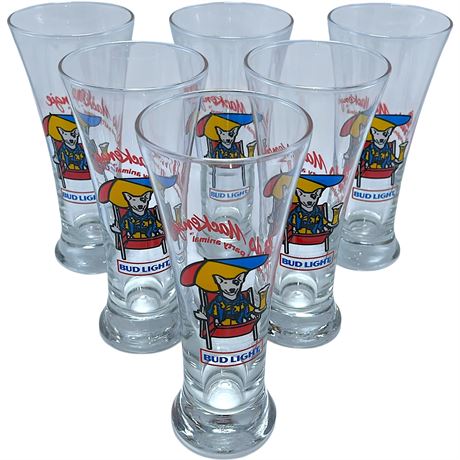 (6) 1987 Bud Light Spuds Mackenzie Barware