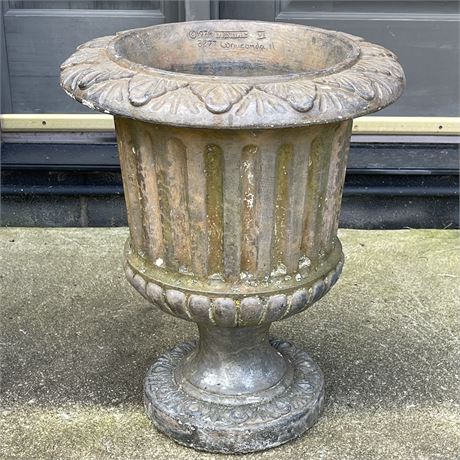 Signed 1974 Wauconda Cast Concrete Urn Planter