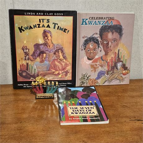 Kwanzaa Books and Candle
