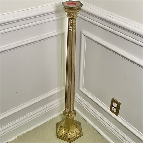 Vtg Brass Church Altar Floor Candlestick