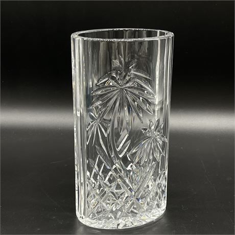 8" Waterford Palm Tree Oval Crystal Vase