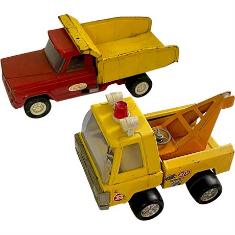 Vtg Tonka Dump Truck & Buddy L Tow Truck