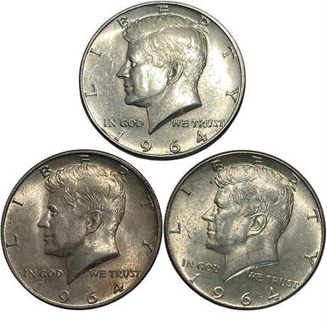 1964 Kennedy 90% Silver Half Dollar Coins