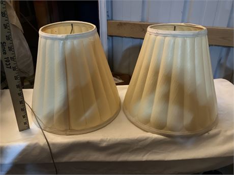 Pair of pleated empire lampshades.