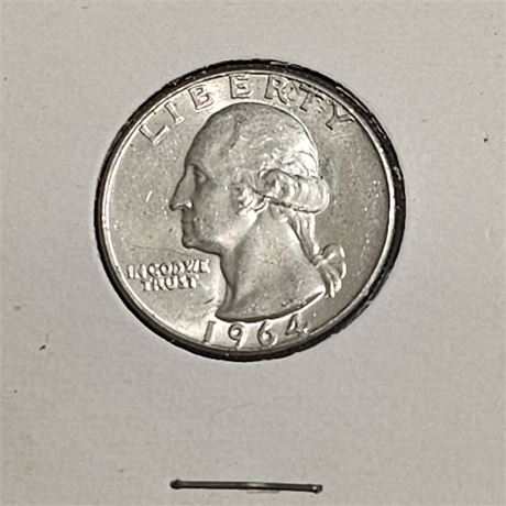 1964  Silver Washington Quarter.