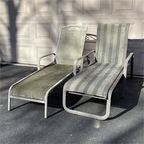 Outdoor Patio Lounge Chairs w/ Adjustable Reclining Backrests - Agio & Unbranded