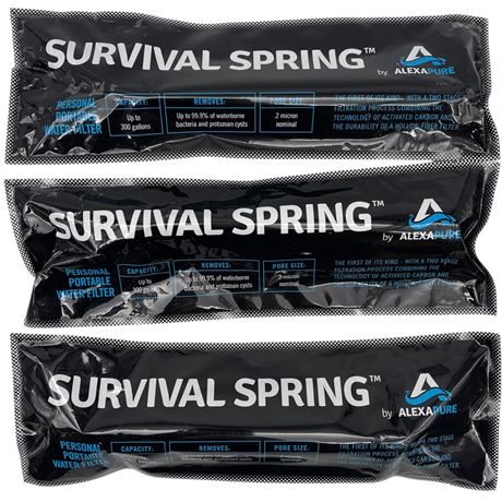 (3) New Survival Spring Portable Water Filters