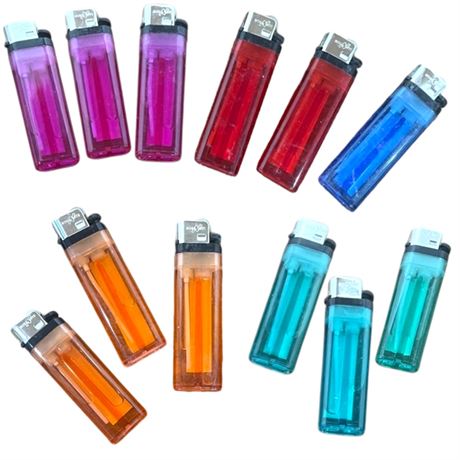 (12) Roll-N-Lite Colorful Lighters
