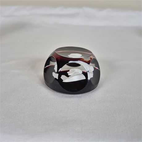 Vtg Baccarat Sulphide Cameo Paperweight Pope John XXII